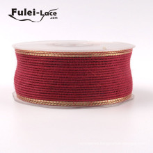 New Custom Metallic Yarn Jute Ribbon